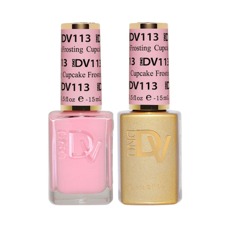DND DIVA #113 Cupcake Frosting gel and lacquer duo bottles in pink