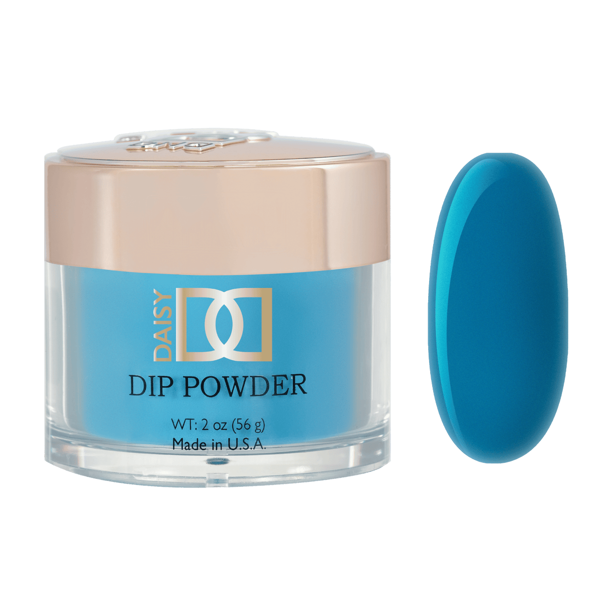 DND dip powder jar with color swatch blob in emerald teal