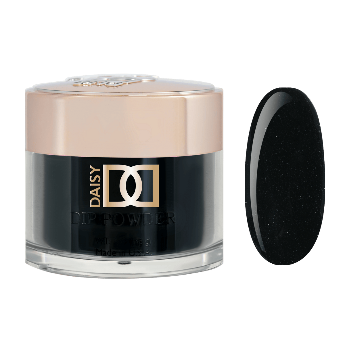 DND dip powder jar with color swatch blob in off-white cream