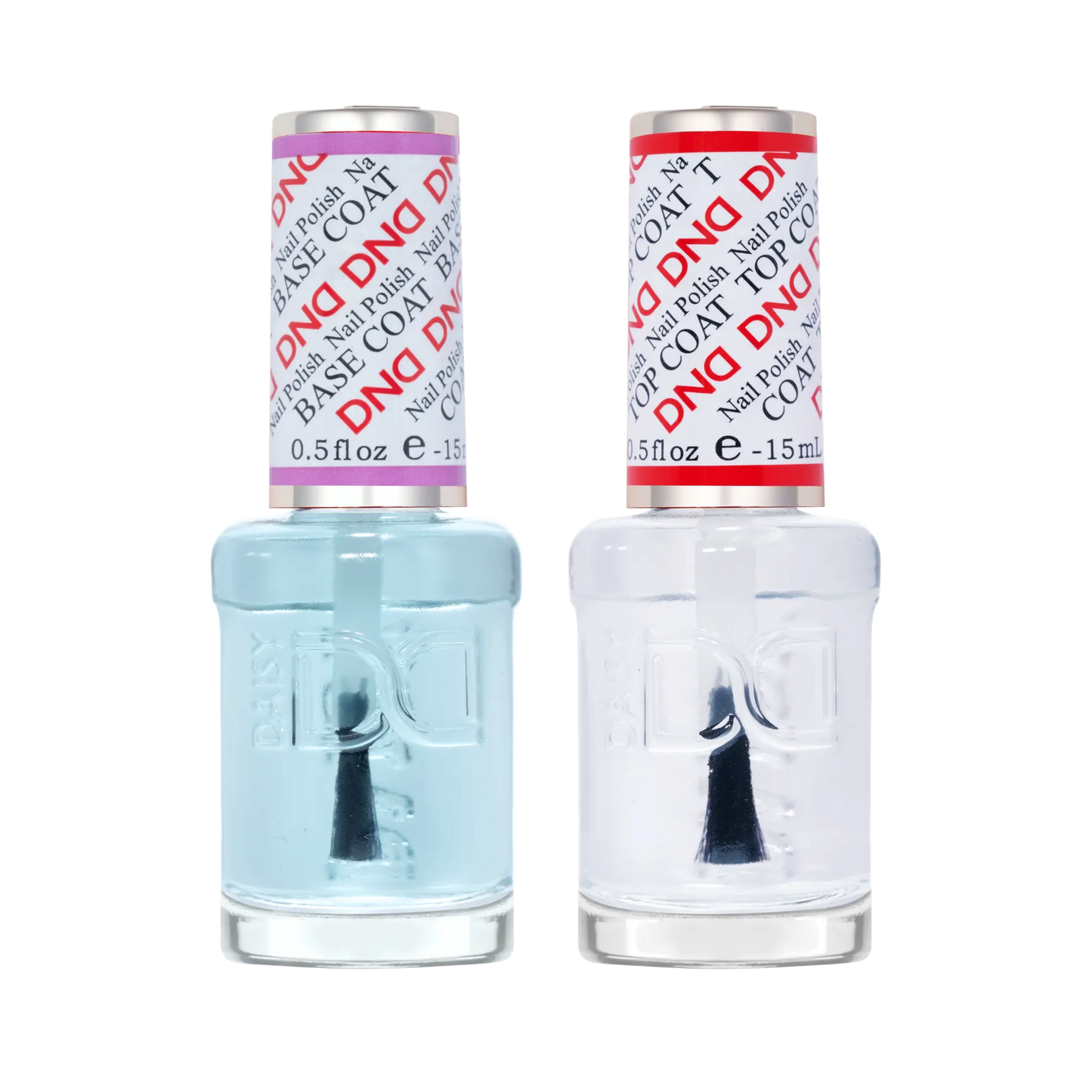 Clear base coat and top coat set for smooth application and shine