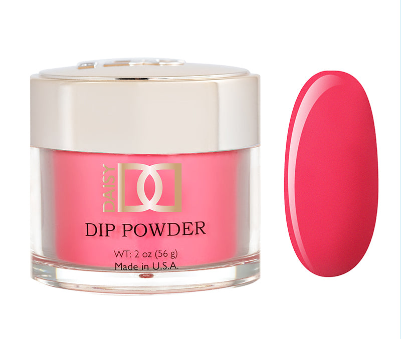 DND Dap Dip Powder #413 jar with hot pink powder and color chip