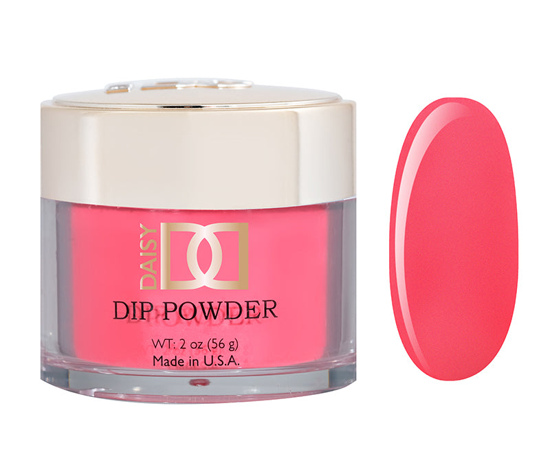 DND Dap Dip Powder #414 jar with coral powder and color chip