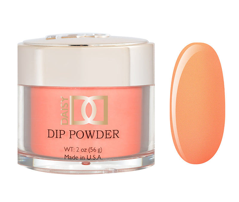 DND Dap Dip Powder #422 jar with coral orange powder and color chip