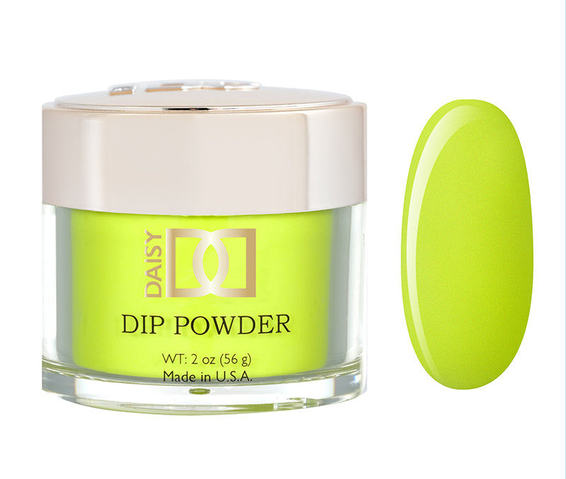 DND Dap Dip Powder #424 jar with lime green powder and color chip