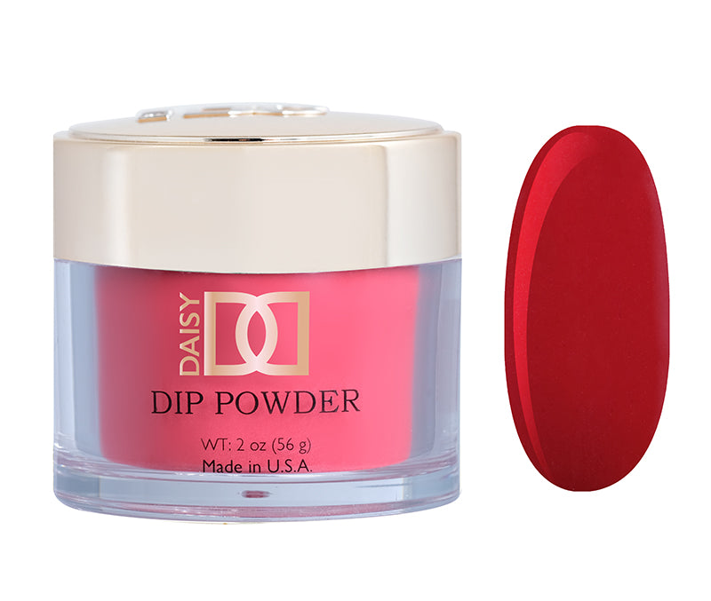 DND Dap Dip Powder #431 jar with rose pink powder and dark red color chip
