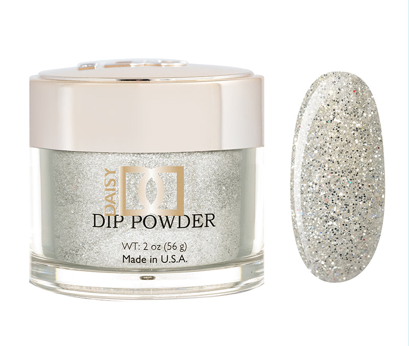 DND Dap Dip Powder #442 jar with white glitter powder and color chip