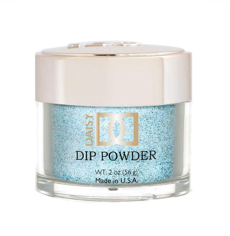 DND Dap Dip Powder #515 jar with teal mint glitter powder
