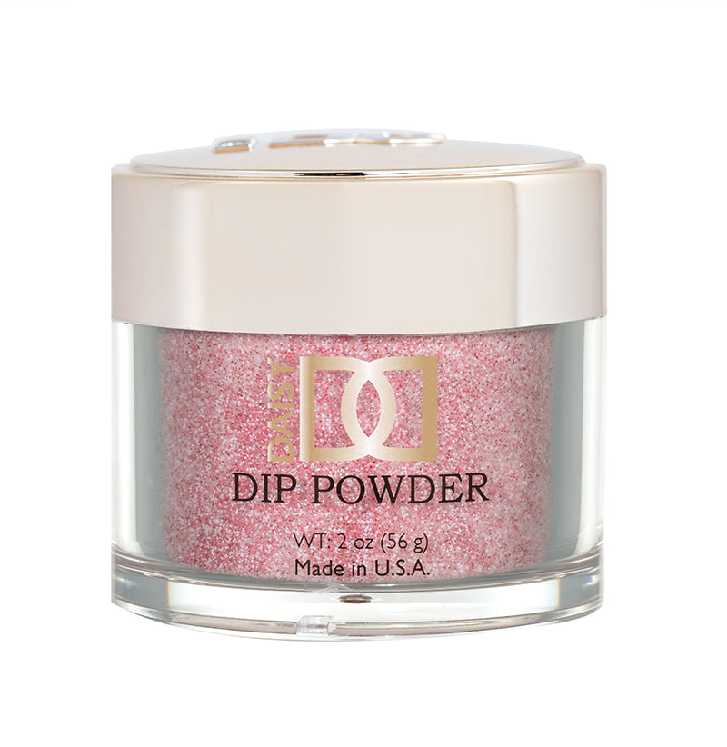 DND Dap Dip Powder #519 jar with pink glitter powder and color chip