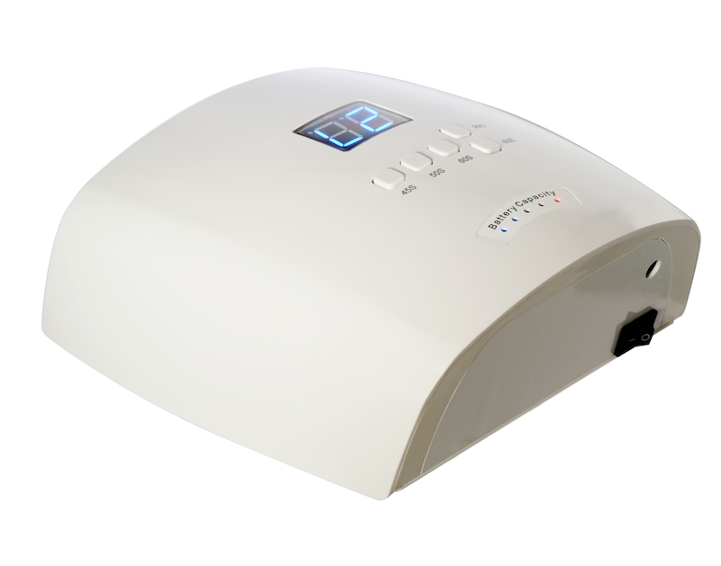 DND Cordless UV/LED nail lamp device, front view with control panel