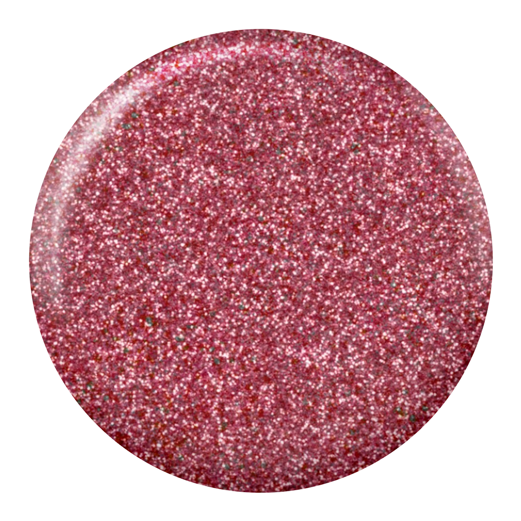 Dot swatch of DC #237 Muted Pink gel polish in rose pink glitter