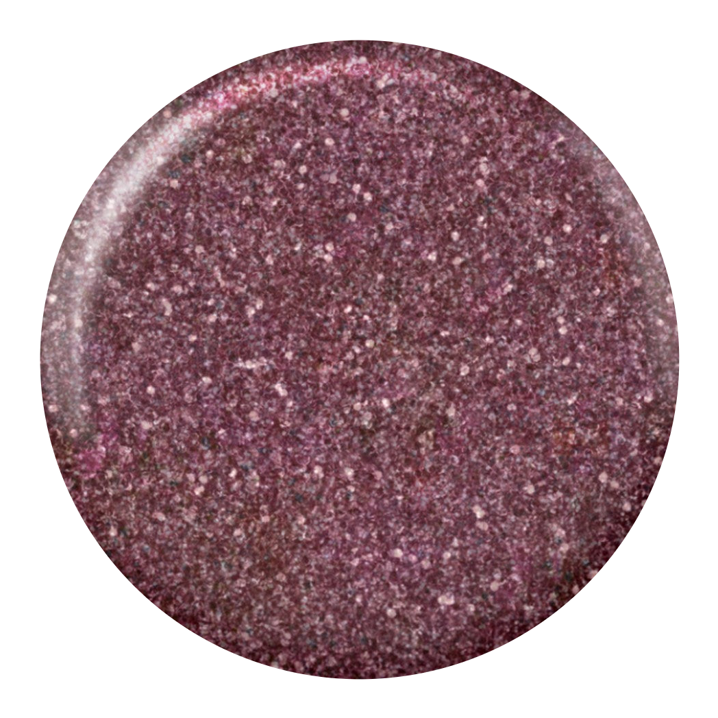 Dot swatch of DC #238 Sea Stone gel polish in mauve brown glitter