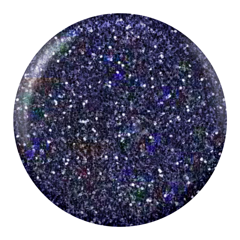 Dot swatch of DC #253 Midnight gel polish in dark navy glitter