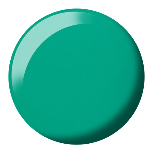 Dot swatch of DND #749 gel polish in solid teal green