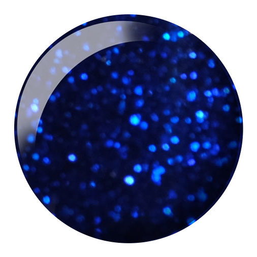 Dot swatch of DND #764 Indigo Wishes gel polish in deep navy blue