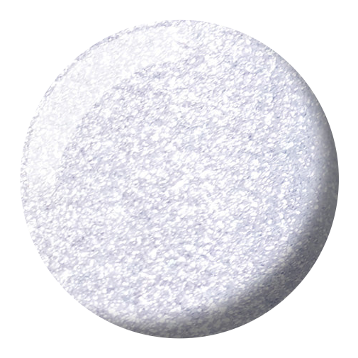Dot swatch of DND #776 Ice Ice Baby gel polish in textured white-silver