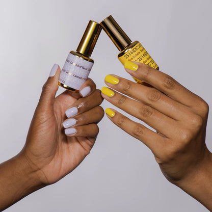 light lavender haze sun yellow cream spring fall color swatch short nails