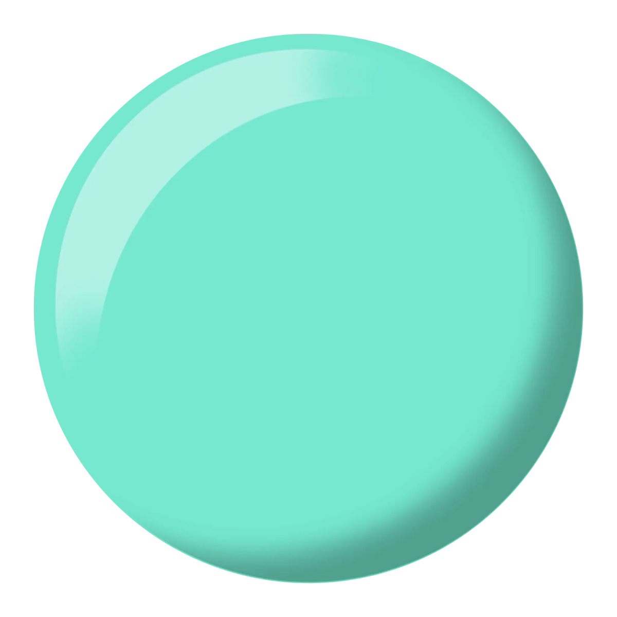 Dot swatch of DC #2536 Secret Paradise gel polish in bright mint green
