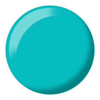 Round swatch of Chasing Summer showing an aquamarine teal color