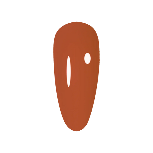 Round swatch of DC Jelly Amber showing a deep amber brown-red color
