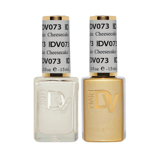 DND DIVA #073 Cheesecake gel and lacquer duo bottles in pale cream