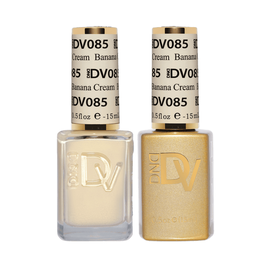 DIVA #085 Banana Cream gel and lacquer duo bottles in pale ivory cream