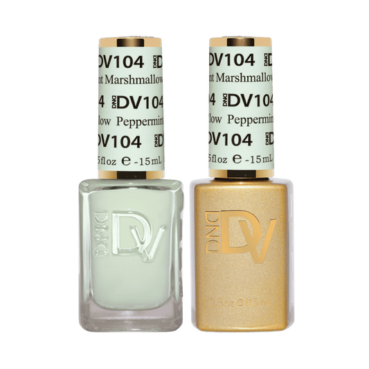 DIVA #104 Peppermint Marshmallow gel and lacquer duo bottles in pale mint green