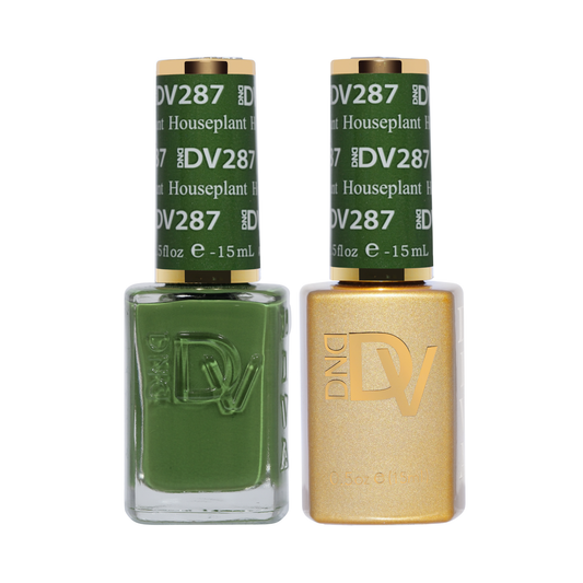 DND DV #287 Houseplant gel and lacquer duo bottles in dark green