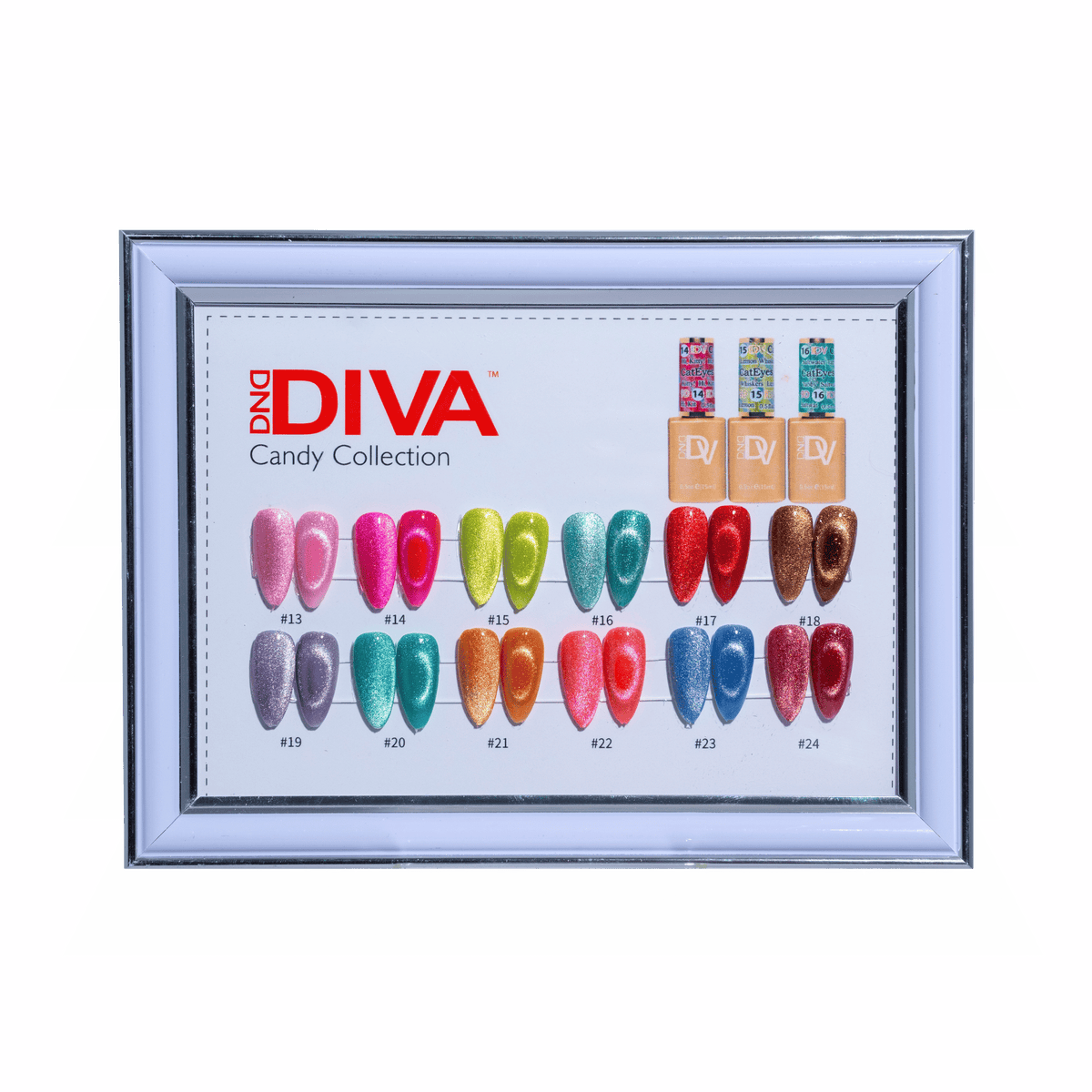 DIVA Framed Color Chart — 9D Cat Eye Candy – DND Gel