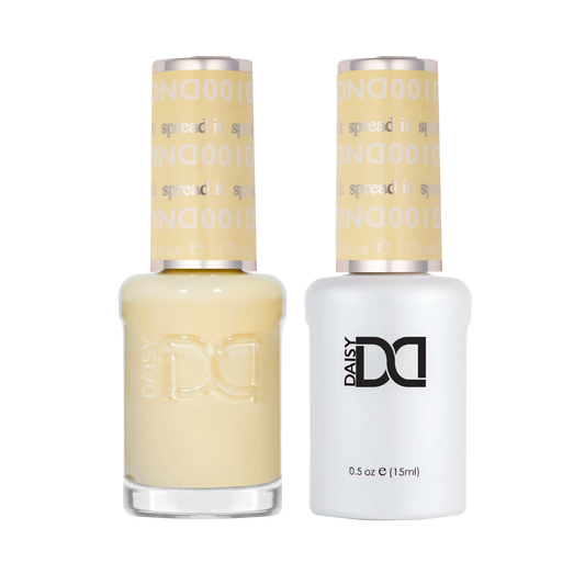 DND #006 gel and lacquer duo bottles in yellow