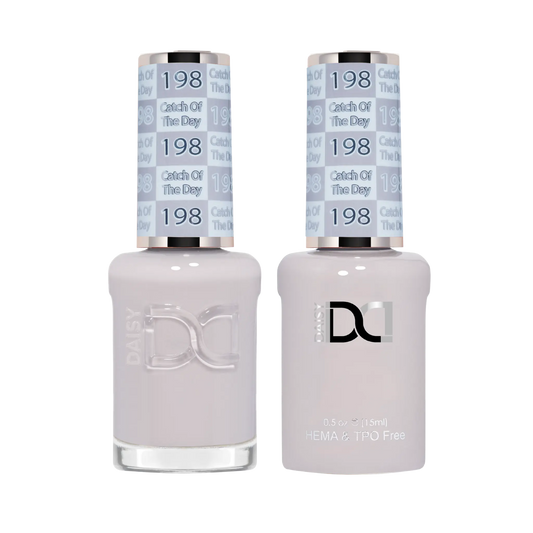 DND #198 Catch Of The Day gel and lacquer duo bottles in pale lilac grey