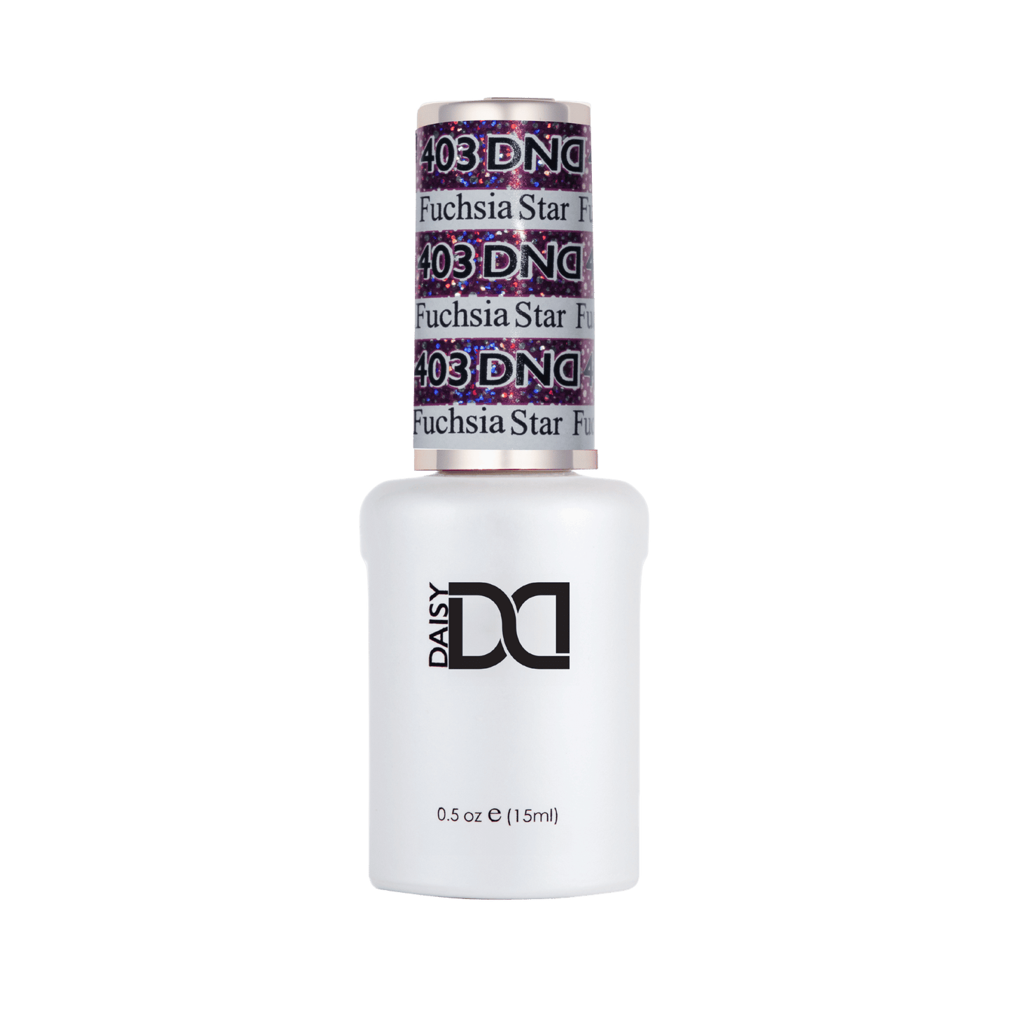 Gel polish in a white bottle for Fuchsia Star 