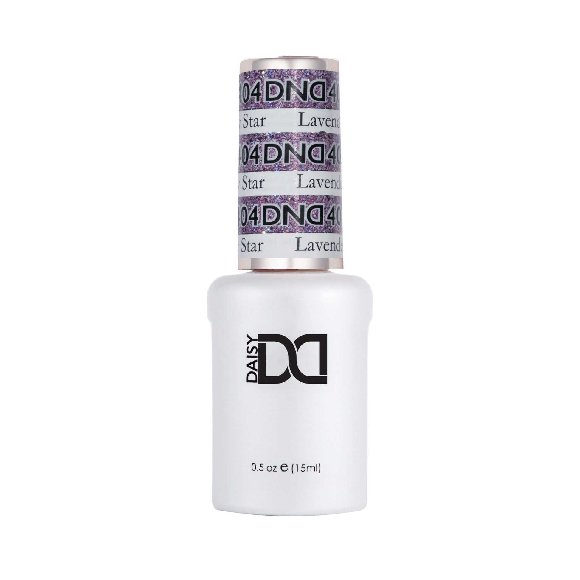 Gel nail polish in a white bottle for Lavender Daisy Star 