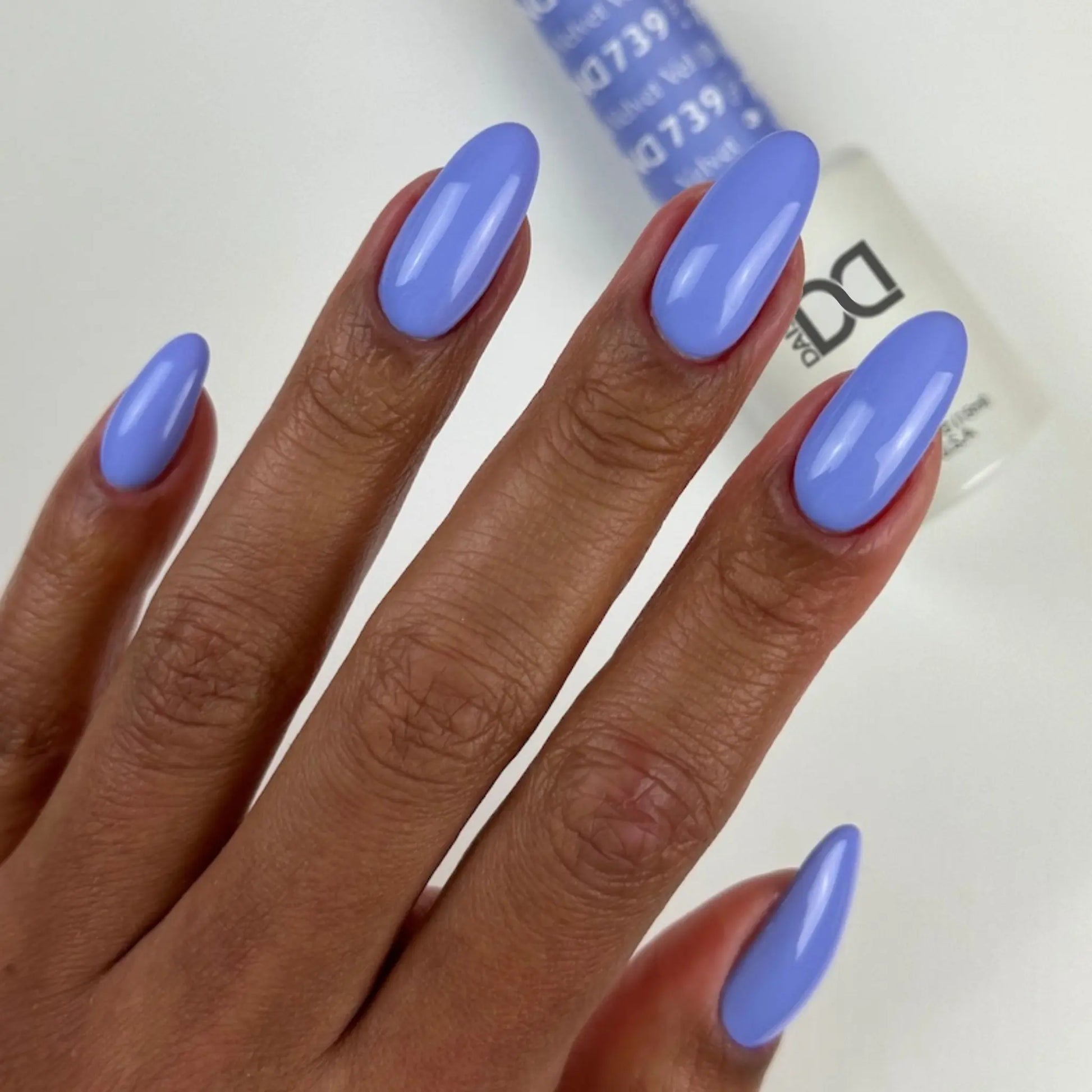 Periwinkle lavender pastel spring gel polish medium oval nails