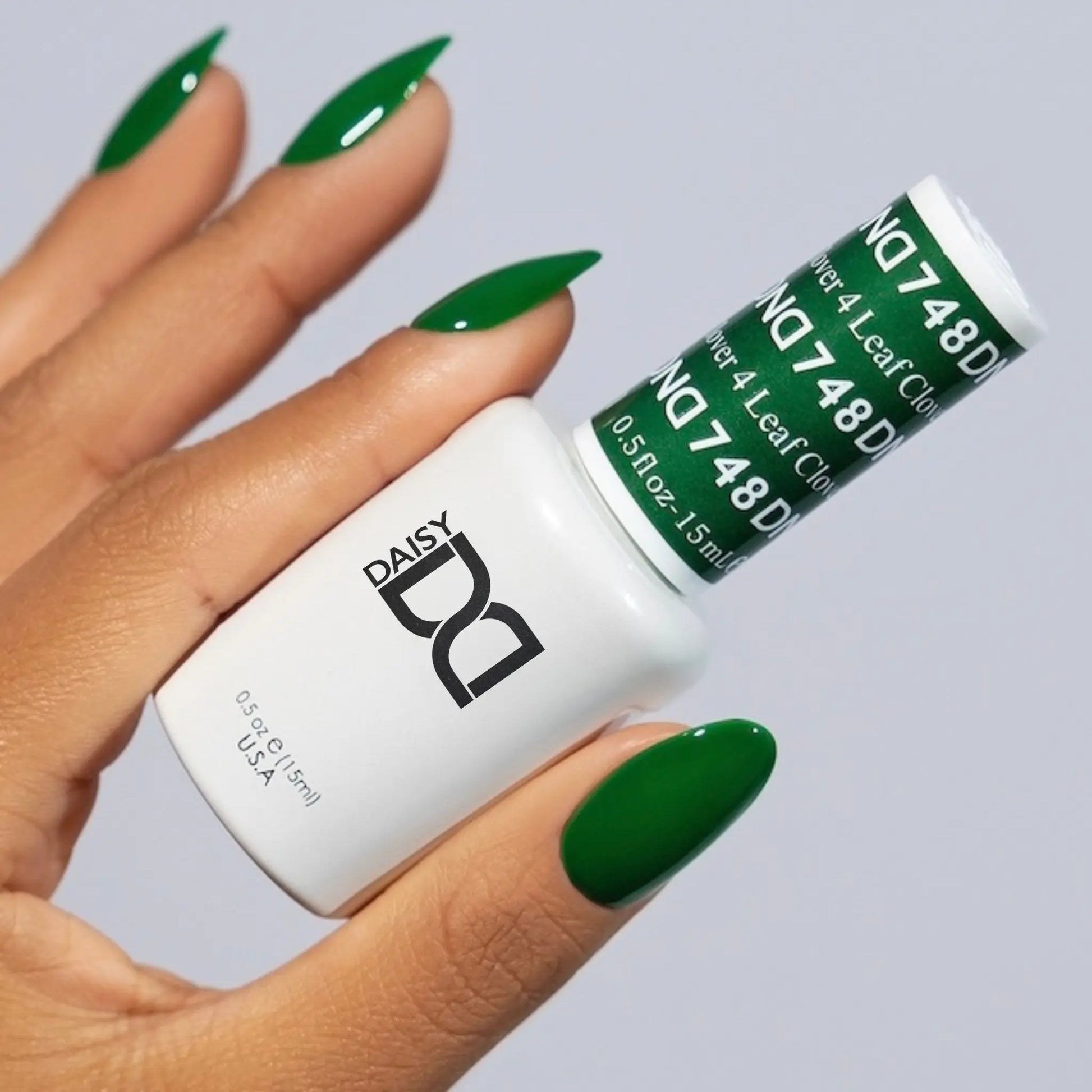 Vibrant green nail polish shade with smooth full coverage on round  nails
