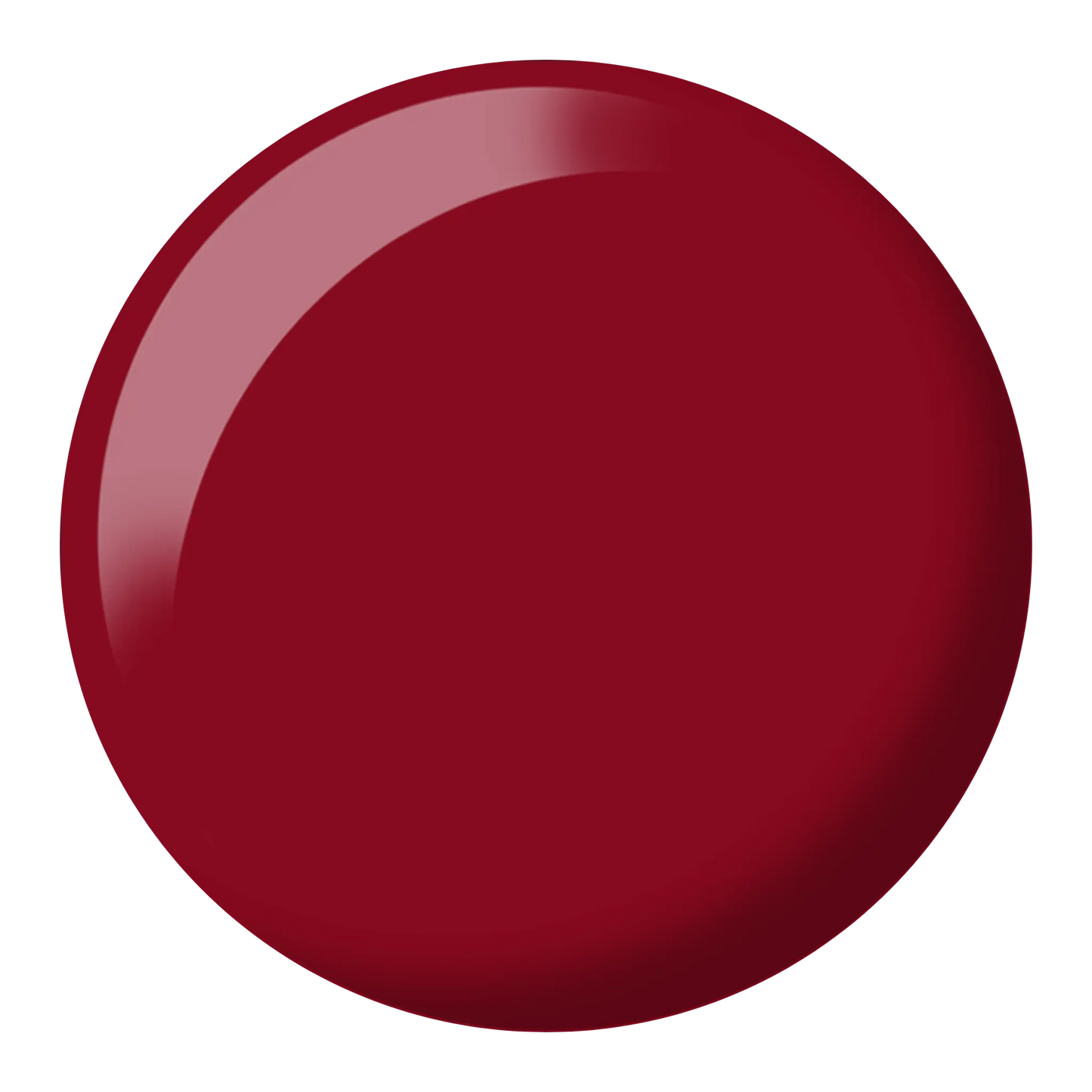 Round swatch of Scarlet Red showing a deep red burgundy garnet color