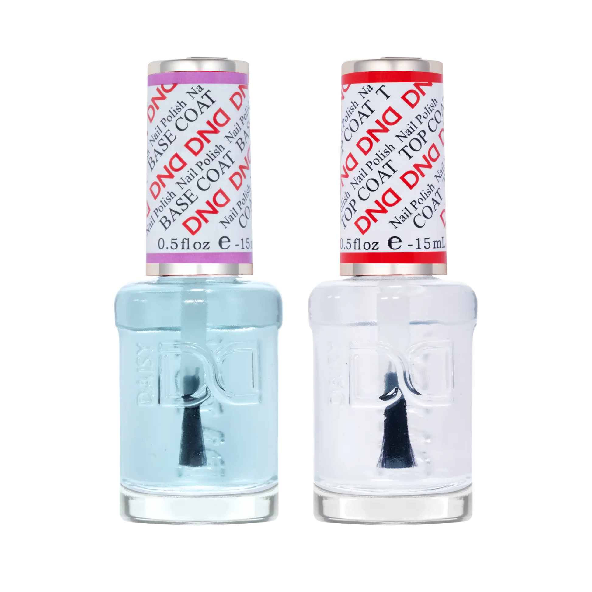 Clear base coat and top coat set for smooth application and shine