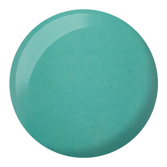 Dot swatch of DND gel polish in medium teal-green