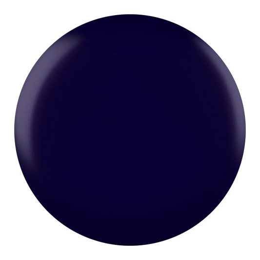 Dot swatch of DND #002 Earth Day gel polish in dark charcoal navy