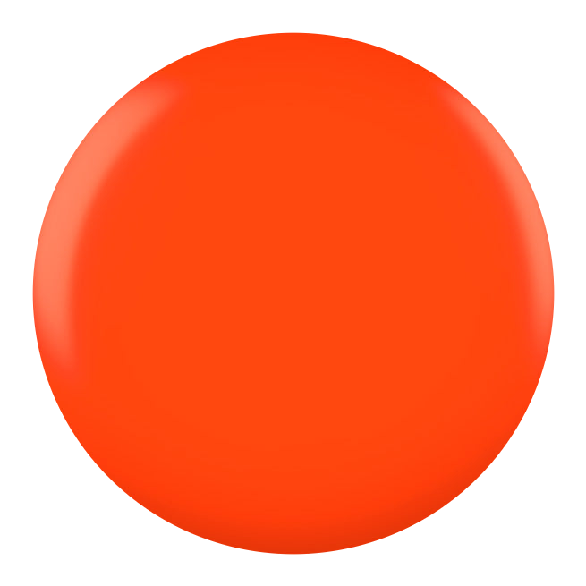 Dot swatch of DND #010 Dutch Orange gel polish in bright orange