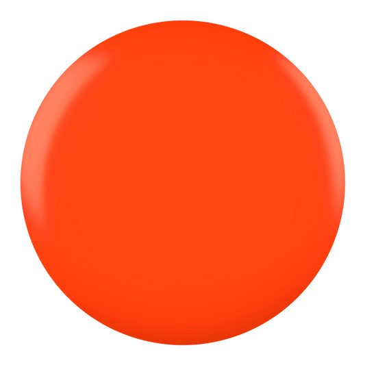 Dot swatch of DND #010 Dutch Orange gel polish in bright orange
