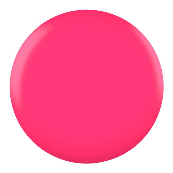 Dot swatch of DND #015 Pink Daisy gel polish in vivid pink