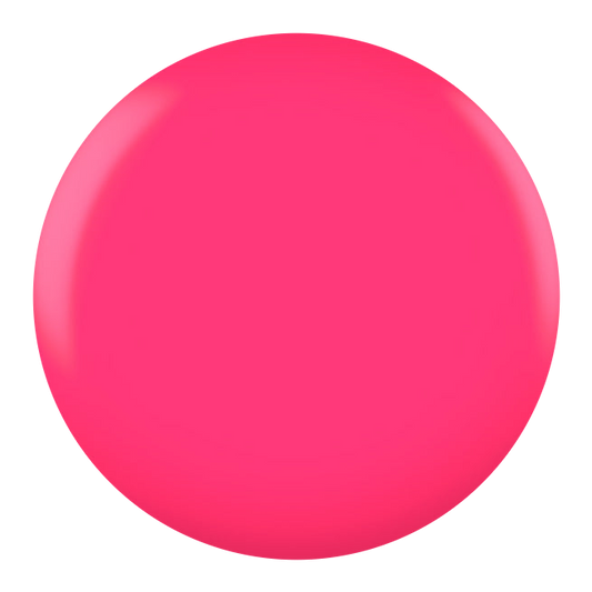 Dot swatch of DND #015 Pink Daisy gel polish in vivid pink