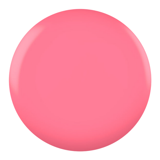 Dot swatch of DND #017 Pink Bubblegum gel polish in coral pink