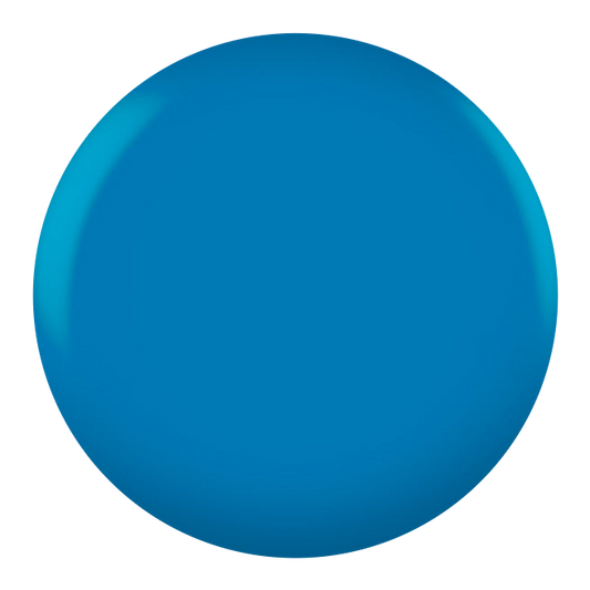 Dot swatch of DND #028 Copen Blue gel polish in turquoise-blue