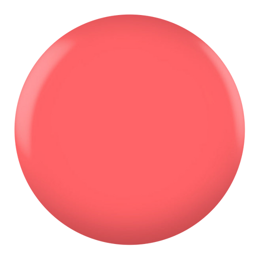 Dot swatch of DND #037 Terra Pink gel polish in coral-pink