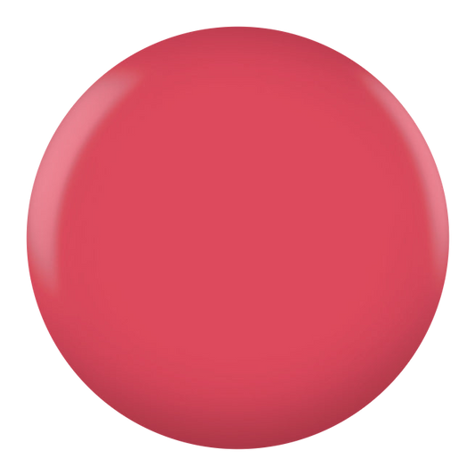 Dot swatch of DND #038 Mahogany gel polish in deep coral-pink