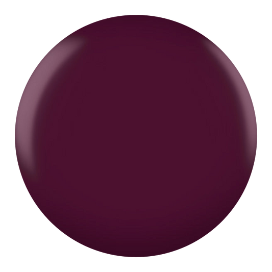 Dot swatch of DND #050 Twilight Sparkles gel polish in deep magenta-purple
